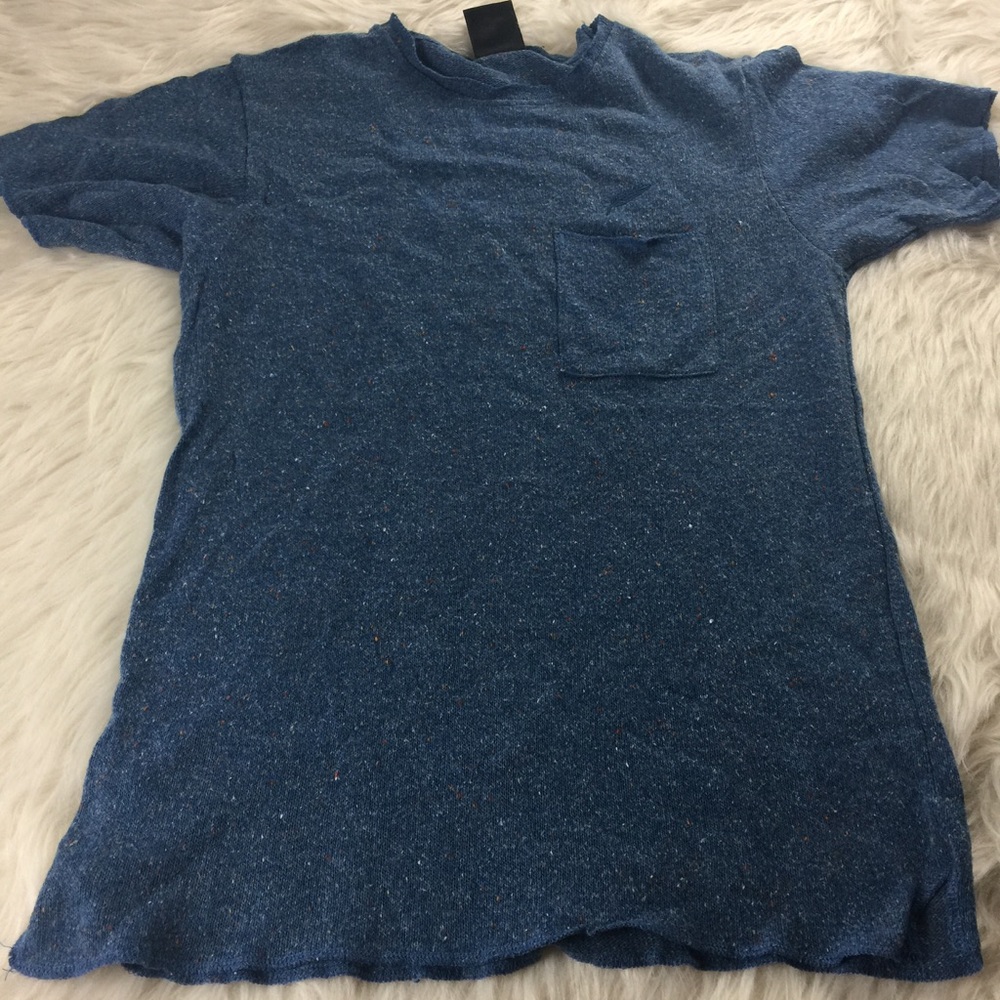 Publish Brand Mens Small Blue Nep Knit Pocket T-Shirt Short Sleeve‎ Quill Logo